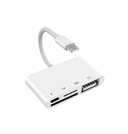 Adapter | Lightning til SD/TF-Kortlæser / USB Adapter til iPhone & iPad - 4-i-1 - DELUXECOVERS.DK
