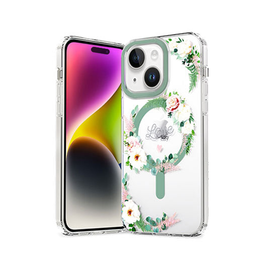 iPhone 15 Plus | <AAA>iPhone 15 Plus - LUX™ MagSafe  Silikone Cover - Floral - DELUXECOVERS.DK