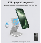 3-i-1 & Multi-Ladestationer | <X>Premium 3-i-1 Magnetisk Trådløs Oplader - Foldbar & MagSafe-kompatibel - DELUXECOVERS.DK