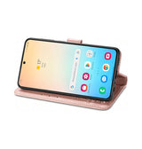Samsung Galaxy S24 Ultra | Samsung Galaxy S24 Ultra - LUX™ Leaf Læder Etui - Roseguld - DELUXECOVERS.DK