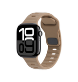Apple Watch (42/44/SE/45/46/49mm) - Square Buckle Silikonerem - Brun
