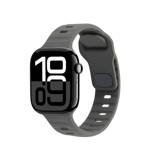 Apple Watch (38/40/SE/41/42mm) - Square Buckle Silikonerem - Grå