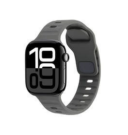 Apple Watch 42-49mm | Apple Watch (42/44/SE/45/46/49mm) - Square Buckle Silikonerem - Grå - DELUXECOVERS.DK