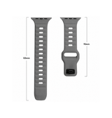 Apple Watch (42/44/SE/45/46/49mm) - Square Buckle Silikonerem - Grå