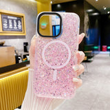 iPhone 15 | iPhone 15 - MagSafe Glimmer Silikone Cover - Pink - DELUXECOVERS.DK