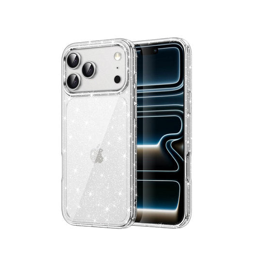 iPhone 18 Pro Max | iPhone 18 Pro Max - DeLX™ Glitter Silikone Cover - Sølv - DELUXECOVERS.DK