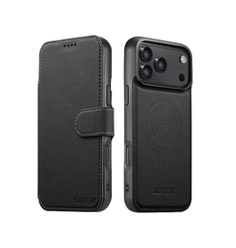 iPhone 17 Pro | iPhone 17 Pro - Suteni® 2-i-1 Læder Cover M. MagSafe - Sort - DELUXECOVERS.DK