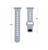 Apple Watch (38/40/SE/41/42mm) - Square Buckle Silikonerem - Lysegrå