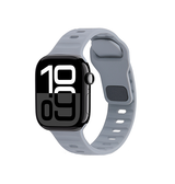Apple Watch (42/44/SE/45/46/49mm) - Square Buckle Silikonerem - Lysegrå