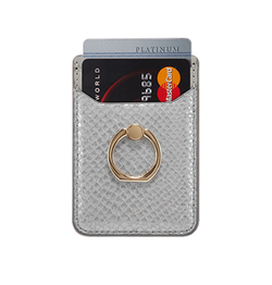 Mobil kortholder | MUXMA™ - Slange Tekstur Pung Kreditkort Holder Stick On - Sølv - DELUXECOVERS.DK