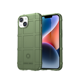 iPhone 15 Plus | iPhone 15 Plus - RUGGED SHIELD™ Stødsikkert Håndværker Cover - Grøn - DELUXECOVERS.DK