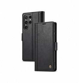 Samsung Galaxy S24 Ultra | Samsung Galaxy S24 Ultra - LC.IMEEKE™ Læder Cover M. Kortholder - Sort - DELUXECOVERS.DK