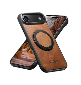 iPhone 17 Air | iPhone 17 Air - Suteni® 360° vegan-læder cover M. MagSafe - Brun - DELUXECOVERS.DK
