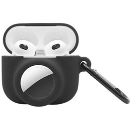 Airpods 3 | AirPods 3 | DeLX™ Silikone Cover m. AirTag Holder - Sort - DELUXECOVERS.DK