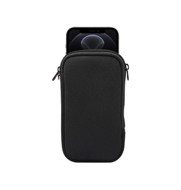 iPhone 15 Plus | iPhone 15 Plus - Simple Nylon Sleeve Etui M. Lynlås - Jet Black - DELUXECOVERS.DK