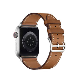 Apple Watch 38mm | Apple Watch (38/40/SE/41/42mm) - IMAK™ Exhil Læder Rem - Brun - DELUXECOVERS.DK