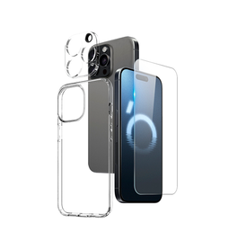 iPhone 16 Pro | iPhone 16 Pro - 3-i-1 Beskyttelsesæt Cover & Beskyttelsesglas - DELUXECOVERS.DK