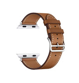 Apple Watch 42mm | Apple Watch (42/44/SE/45/46/49mm) - IMAK™ Exhil Læder Rem - Brun - DELUXECOVERS.DK