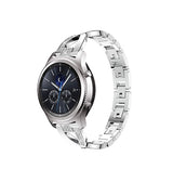 Samsung Galaxy Watch 3 (20mm) | Samsung Galaxy Watch 3 (41mm) -  Diamant Rustfrit Stål Dame Urrem - Sølv - DELUXECOVERS.DK