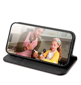 iPhone 16e | iPhone 16e - DUX DUCIS® Ægte Læder Etui M. Kortholder - Sort - DELUXECOVERS.DK