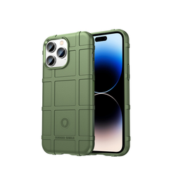 iPhone 15 Pro | iPhone 15 Pro - RUGGED SHIELD™ Stødsikkert Håndværker Cover - Grøn - DELUXECOVERS.DK