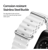 Apple Watch 38mm | Apple Watch (38/40/SE/41/42mm) - DUX DUCIS® Wave Silikone Rem - Hvid - DELUXECOVERS.DK