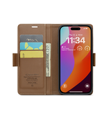 iPhone 15 Pro Max | iPhone 15 Pro Max - CaseMe™ Neo Læder Cover / Pung - Brun - DELUXECOVERS.DK