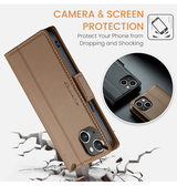 iPhone 14 Max | iPhone 14 Plus - CaseMe™ Neo Læder Cover / Pung - Brun - DELUXECOVERS.DK