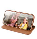 iPhone 16 Pro | iPhone 16 Pro - DUX DUCIS® Ægte Læder Etui M. Kortholder - Brun - DELUXECOVERS.DK