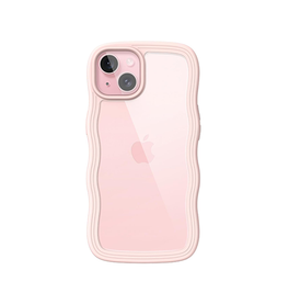 iPhone 15 Plus | iPhone 15 Plus - DeLX™ Wave Frame Silikone Cover - Pink - DELUXECOVERS.DK