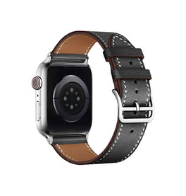 Apple Watch 38mm | Apple Watch (38/40/SE/41/42mm) - IMAK™ Exhil Læder Rem - Sort - DELUXECOVERS.DK
