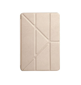 iPad Mini 1/2/3 | iPad Mini 1/2/3 - Orgami Trifold Læder Cover M. Stander - Guld - DELUXECOVERS.DK