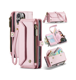 iPhone 16 Pro | iPhone 16 Pro - CaseMe™ RFID Læder Taske / Etui m. Pung - Pink - DELUXECOVERS.DK