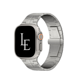 Apple Watch 38mm | Apple Watch (38/40/SE/41/42mm) - L'Empiri™ X36 Ægte Titanium Rem - Sølv - DELUXECOVERS.DK