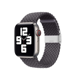 Apple Watch 38mm | Apple Watch (38/40/SE/41/42mm) - Deluxe™ Flettet Nylon Rem - Grå - DELUXECOVERS.DK