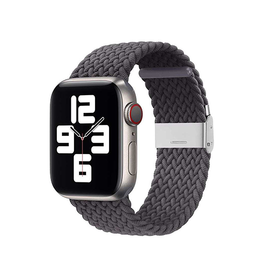 Apple Watch 38mm | Apple Watch (38/40/SE/41mm) - Deluxe™ Flettet Nylon Rem - Grå - DELUXECOVERS.DK