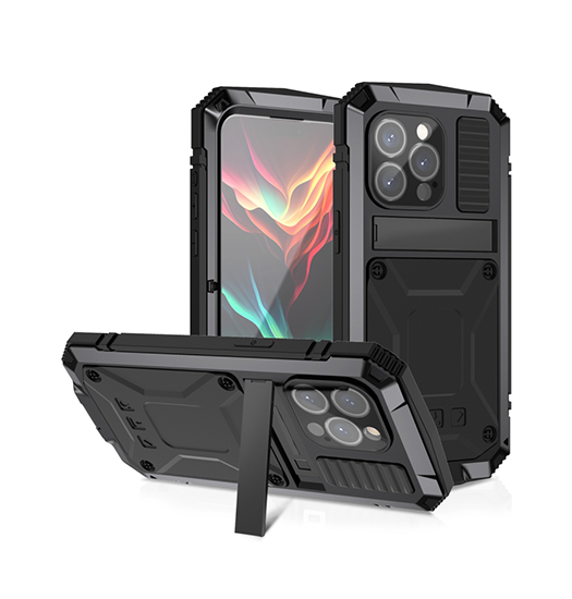iPhone 14 Pro Max | iPhone 14 Pro Max - R-JUST™ Safeguard Vandtæt 360°Cover - Sort - DELUXECOVERS.DK