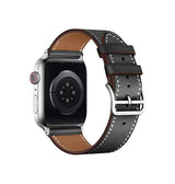 Apple Watch 42mm | Apple Watch (42/44/SE/45/46/49mm) - IMAK™ Exhil Læder Rem - Sort - DELUXECOVERS.DK