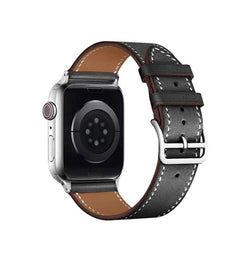 Apple Watch 42mm | Apple Watch (42/44/SE/45mm & Ultra) - IMAK™ Exhil Læder Rem - Sort - DELUXECOVERS.DK