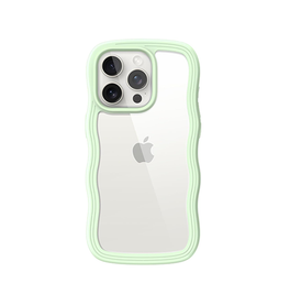iPhone 15 Pro | iPhone 15 Pro - DeLX™ Wave Frame Silikone Cover - Grøn - DELUXECOVERS.DK