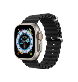 Apple Watch 38mm | Apple Watch (38/40/SE/41mm) - DUX DUCIS® Wave Silikone Rem - Sort - DELUXECOVERS.DK