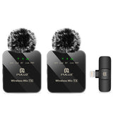 Mikrofon | Professionel Trådløs Mikrofon (Lightning) 2 Stk. - PULUZ™ - DELUXECOVERS.DK