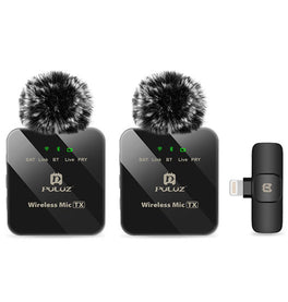 Mikrofon | Professionel Trådløs Mikrofon (Lightning) 2 Stk. - PULUZ™ - DELUXECOVERS.DK