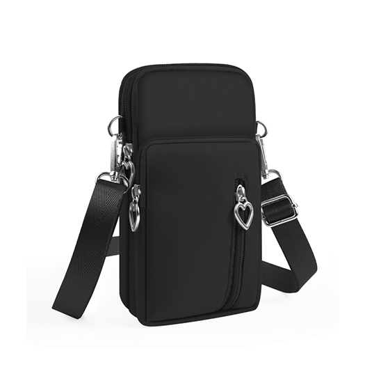 iPhone 18 Pro Max | iPhone 18 Pro Max - HAWEEL™ Nylon Skuldertaske til Dame - Sort - DELUXECOVERS.DK