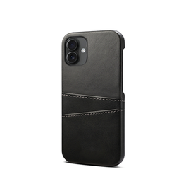iPhone 16 Plus | iPhone 16 Plus - NX Design™ Læder Cover M. Kortholder - Sort - DELUXECOVERS.DK