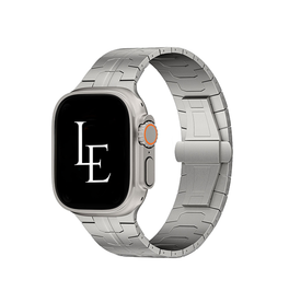 Apple Watch 42mm | Apple Watch (42/44/SE/45/46/49mm) - L'Empiri™ X36 Ægte Titanium Rem - Sølv - DELUXECOVERS.DK