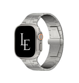 Apple Watch 42mm | Apple Watch (42/44/SE/45mm & Ultra) - L'Empiri™ X36 Ægte Titanium Rem - Sølv - DELUXECOVERS.DK
