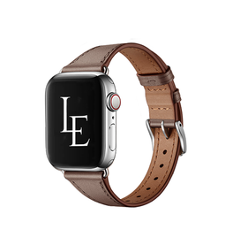 Apple Watch 38-42mm | Apple Watch (38/40/SE/41/42mm) - L'Empiri™ Thin Ægte Læder Rem - Taupe - DELUXECOVERS.DK