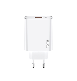Vægoplader | TOTU® - USB-A QuickCharge 3.0. Oplader - 100W - Hvid - DELUXECOVERS.DK