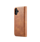 iPhone 16 | iPhone 16 - DG.MING™ Vintage 2-In-1 Læder Etui M. Cover - Brun - DELUXECOVERS.DK